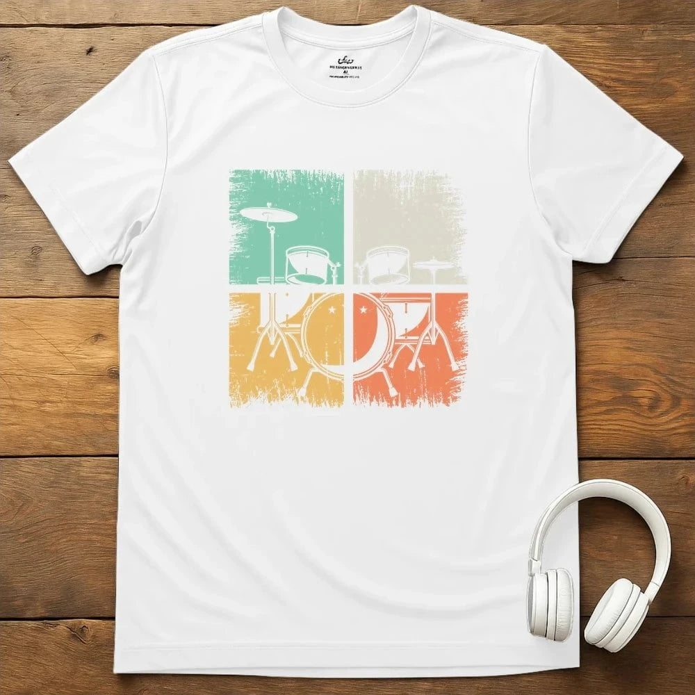 Drum Grunge T-Shirt - White
