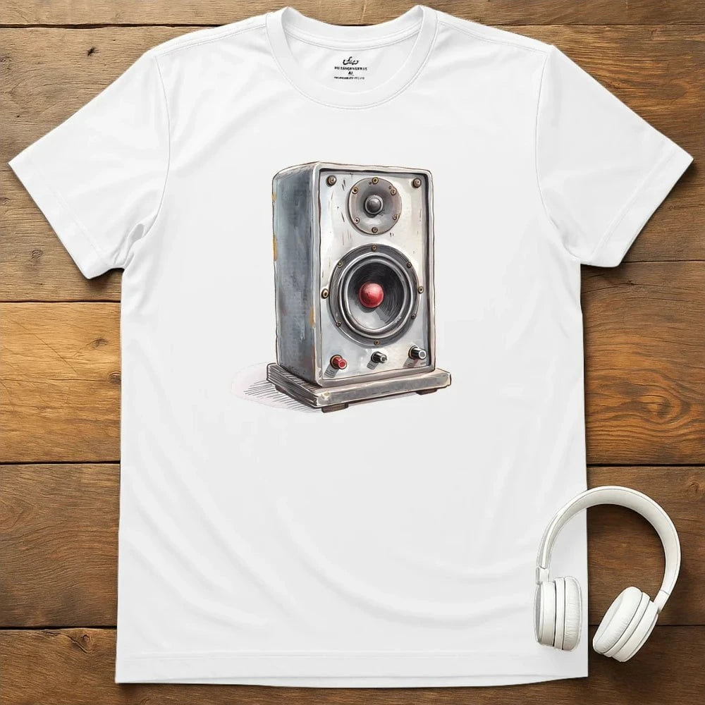 Powered Speaker T-Shirt - White
