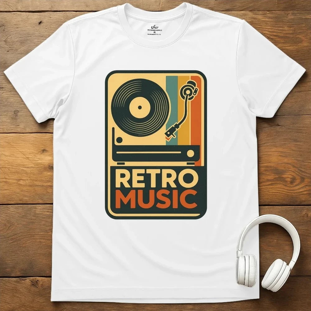 Retro Music T-Shirt - White
