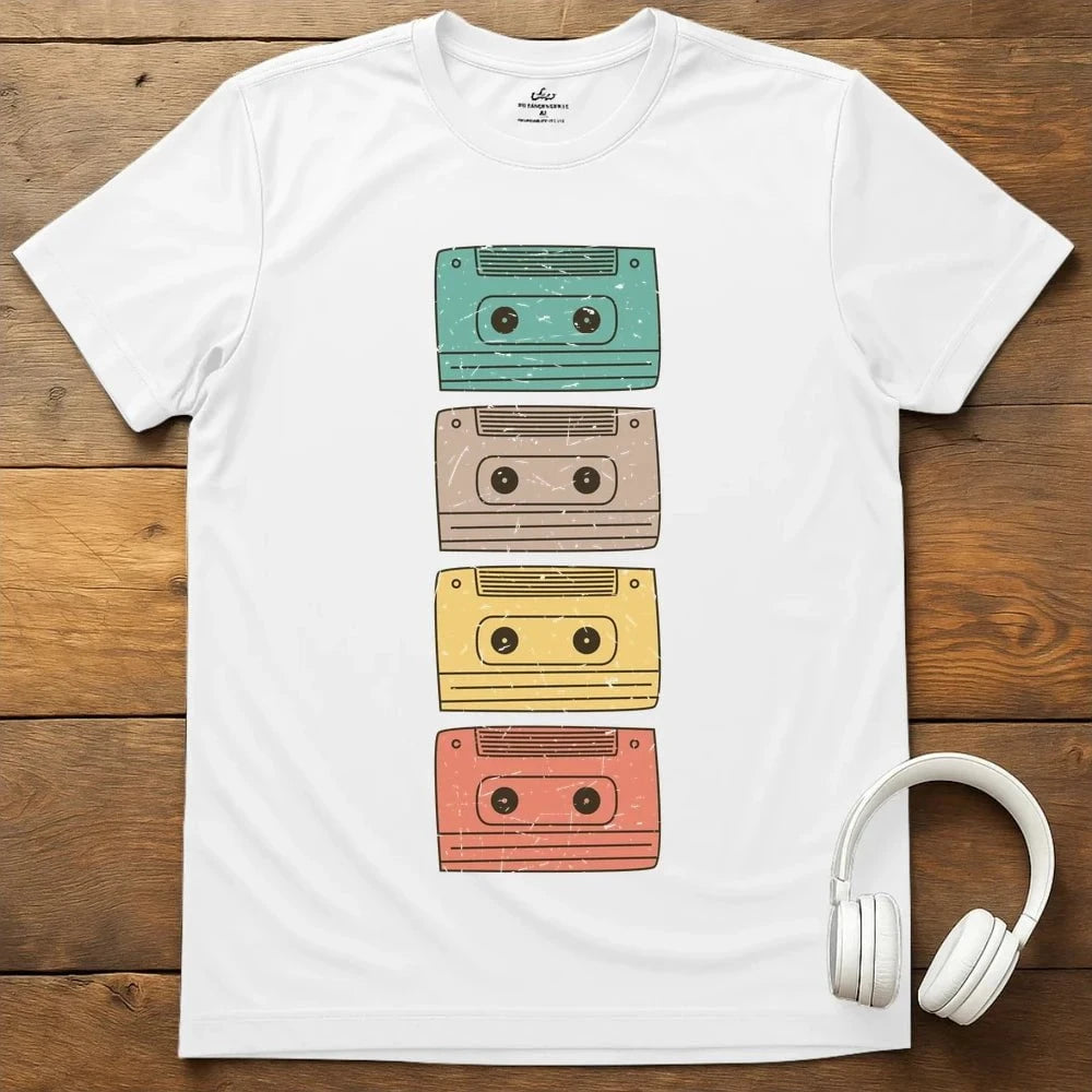 Colored Cassettes T-Shirt - White