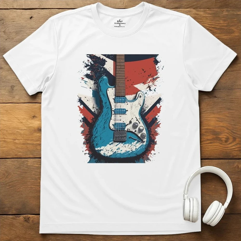 Distressed Guitar T-Shirt - White